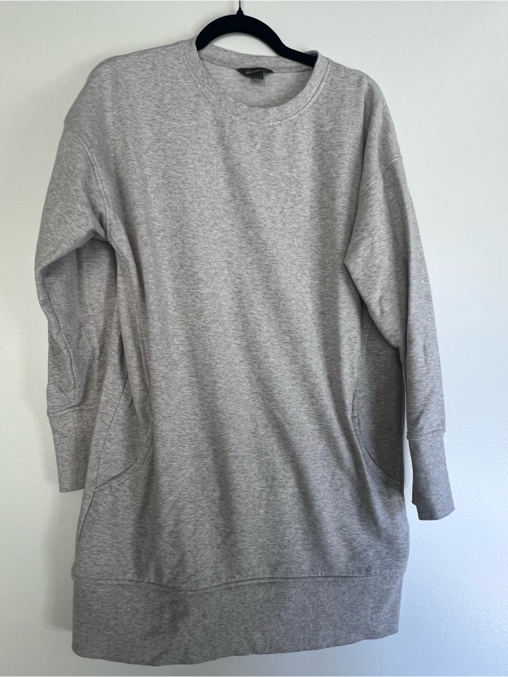 Eddie Bauer Light Gray Crewneck Sweatshirt Dress
